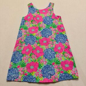 Tommy Bahama Girls Hawaiian Floral A-line Sundress Pink Blue Green Size 8